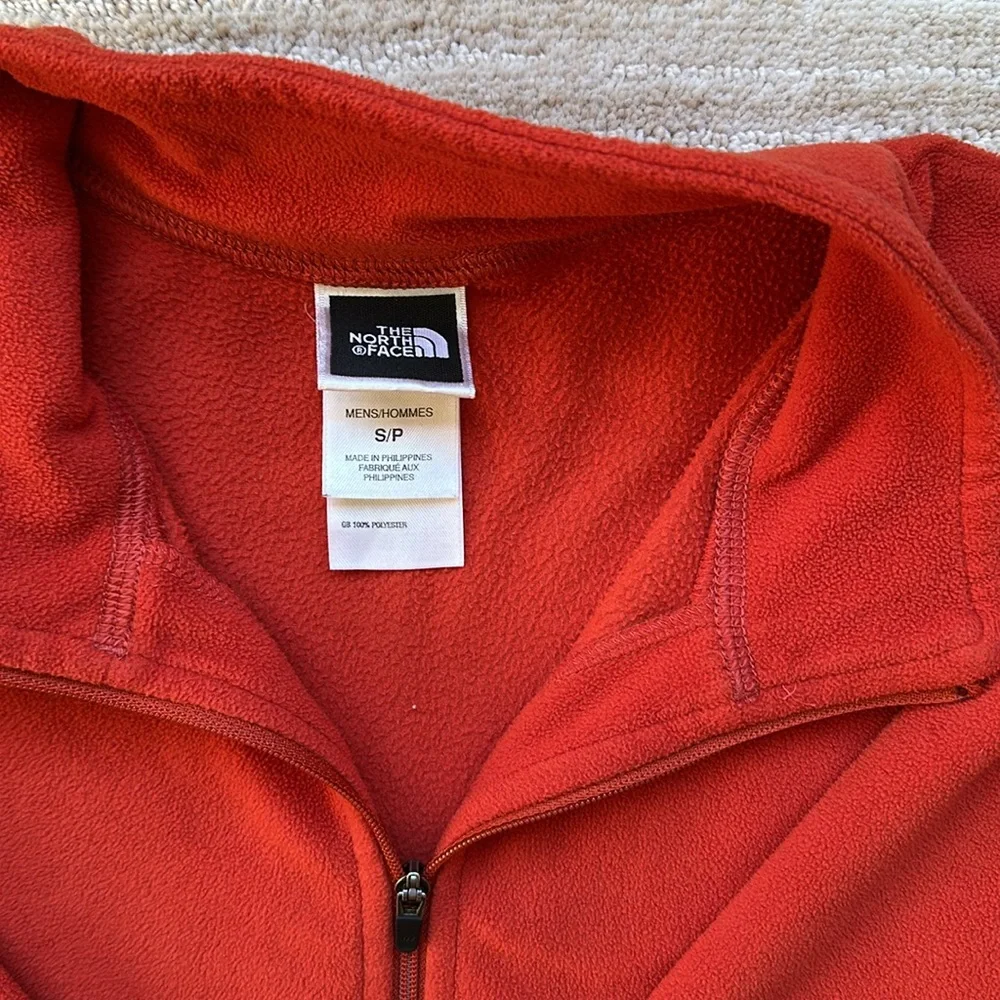 The North Face TKA 100 Glacier 1/4 Zip Pullover Fleece Orange Red Size Small